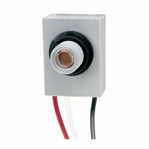 The 208-277V 50/60Hz 3100-4100W "T" FIX The K4000 Series Fixed Position Mounting Photo Controls are thermal-type photo controls that fit into a standard outlet box, post lamp, or wall pack. The photo controls provide dusk-to-dawn lighting control, along with a delay action, which eliminates loads switching OFF due to car headlights and lightning. The thermal-type controls feature a cadmium sulfide photocell and a sonic-welded polycarbonate case and lens to seal out moisture. The design utilizes a dual temperature compensating bi-metal and composite resistor for reliable long life operation over ambient temperature extremes.