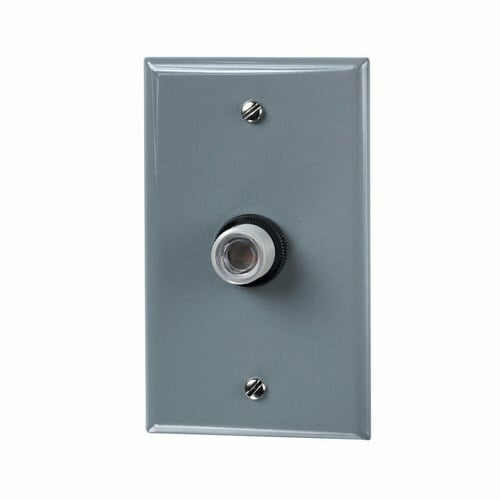 The 120V 50/60Hz 1800W "T" NEMA3R WALPLT FIX The K4000 Series Fixed Position Mounting Photo Controls are thermal-type photo controls that fit into a standard outlet box, post lamp, or wall pack. The photo controls provide dusk-to-dawn lighting control, along with a delay action, which eliminates loads switching OFF due to car headlights and lightning. The thermal-type controls feature a cadmium sulfide photocell and a sonic-welded polycarbonate case and lens to seal out moisture. The design utilizes a dual temperature compensating bi-metal and composite resistor for reliable long life operation over ambient temperature extremes.