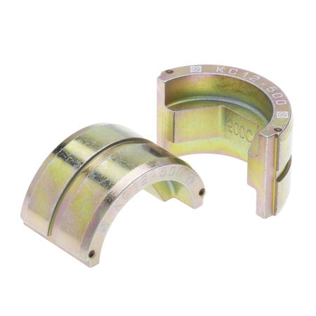 Crimping Dies for 12 Ton Tools.  500 KCMIL (MCM) Color Coded Brown for Copper lugs and splices.