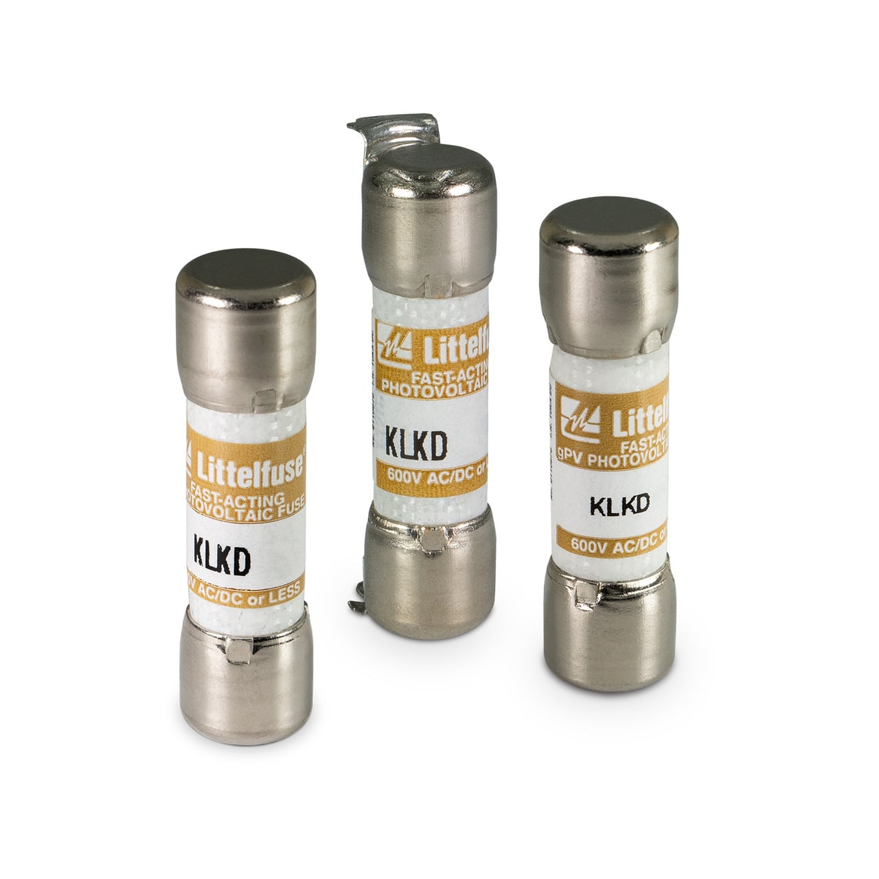 The KLKD fuse series is fast-acting with a high DC voltage rating. This family of Midget style fuses (10 x 38 mm) is used in solar combiner boxes and in circuits with DC fault currents up to 50,000 amperes. KLKD fuses are available in standard and board-mount configurations. In addition, the KLKD series has been designed to meet both the UL and IEC photovoltaic fuse standards. Littelfuse offers a wide range of ampere ratings to match specific requirements in a variety of applications.