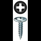 K-Lath Screw, Steel material, 1 in. length, #8 thread size, Wafer head type, Zinc Plated Finish, Phillips drive type, #2 drill point size, Patented Invincibox Packaging