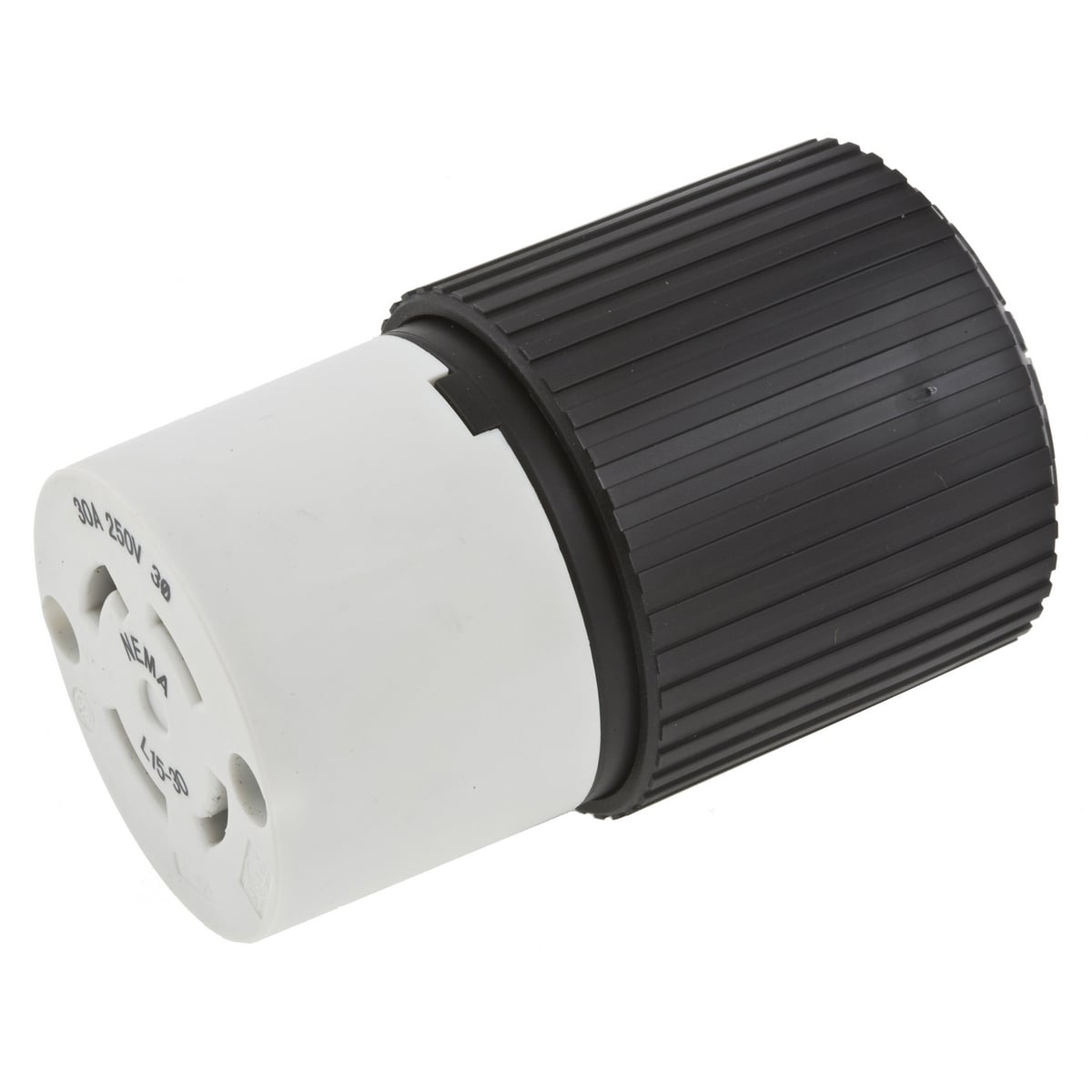 Locking Devices, SELECT SPEC Twist-Lock, Commercial/Industrial, Female Connector Body, 30A 3-Phase Delta 250V AC, 3-Pole 4-Wire Grounding, L15-30R, Screw Terminal, Black