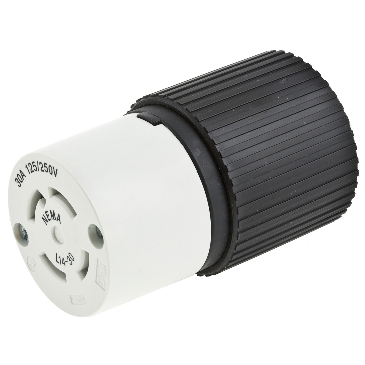 Locking Devices, SELECT SPEC Twist-Lock, Commercial/Industrial, Female Connector Body, 30A 3-Phase Delta 480V AC, 3-Pole 4-Wire Grounding, L16-30R, Screw Terminal, Black