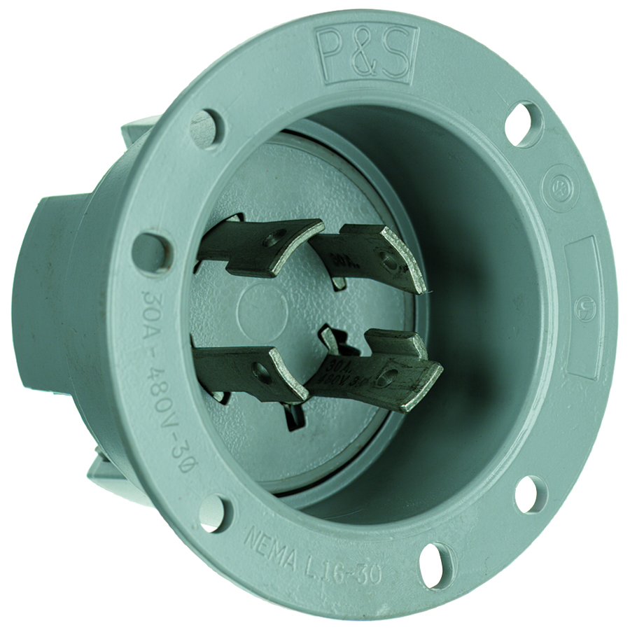 Flanged Inlet 4wire 30amp 480volt Turnlok