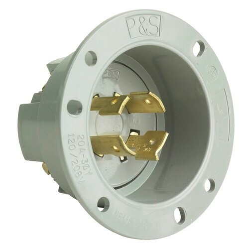 Flanged Inlet 4wire 20amp 120/208volt Turnlok
