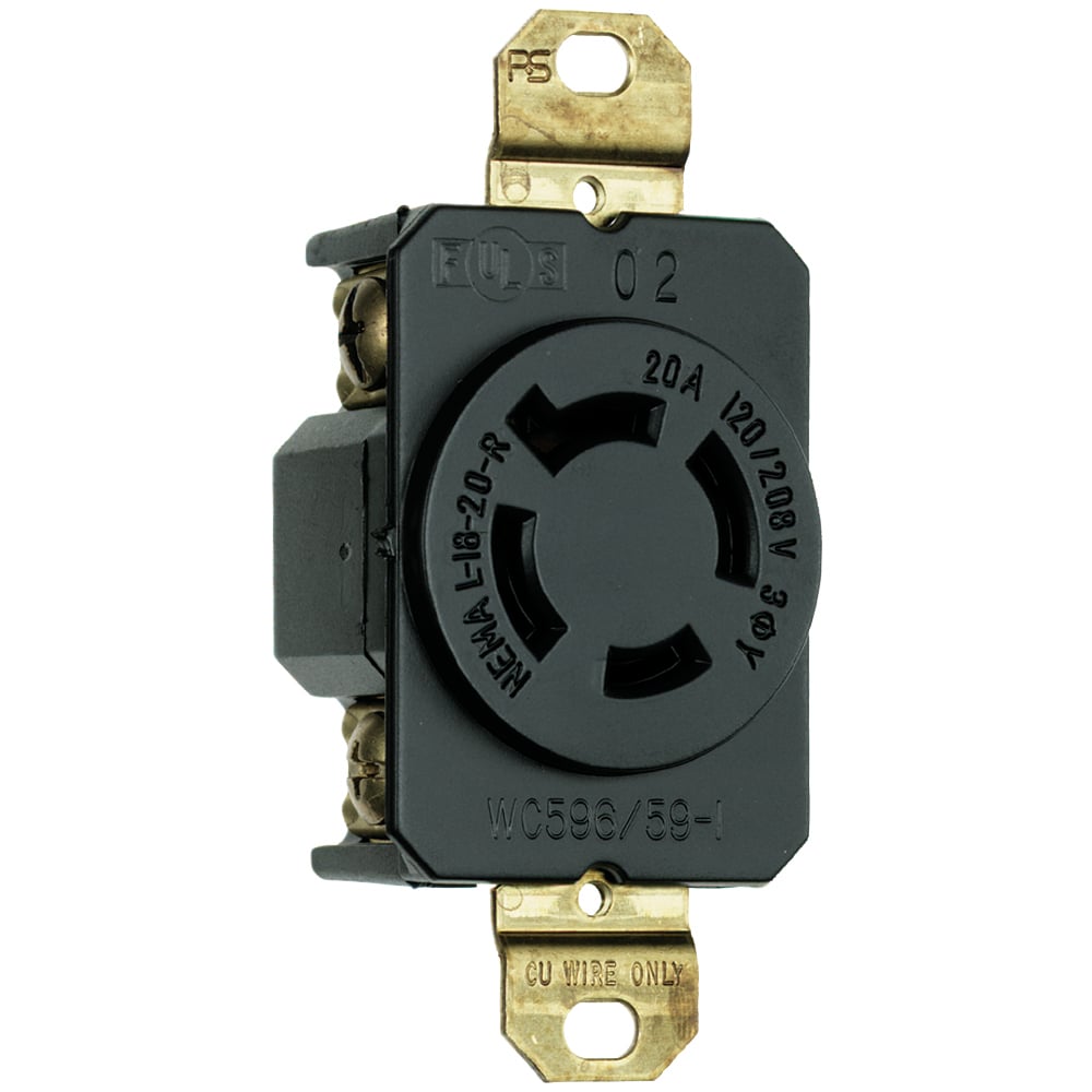 Receptacle Single 4wire 20amp 120/208volt Turnlok