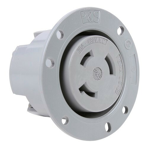 Flanged Flanged Outlet 4watt 30amp 120/280volt Turnlok