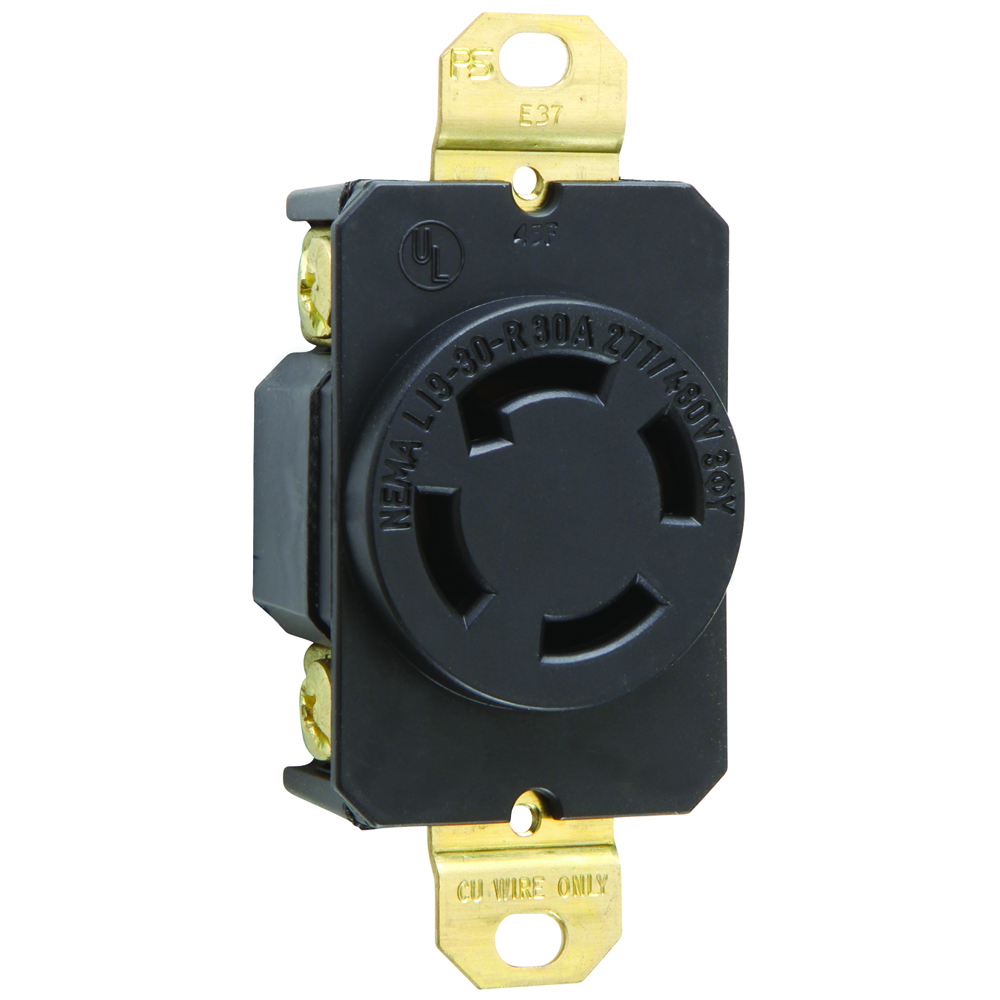 Receptacle Single 4wire 30amp 277/480volt Turnlok