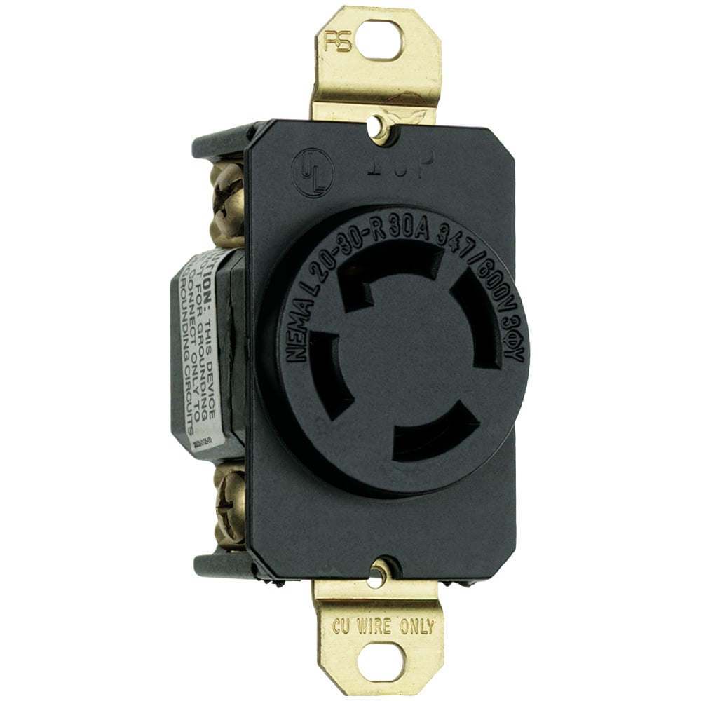 Receptacle Single 4wire 30amp 347/600volt Turnlok