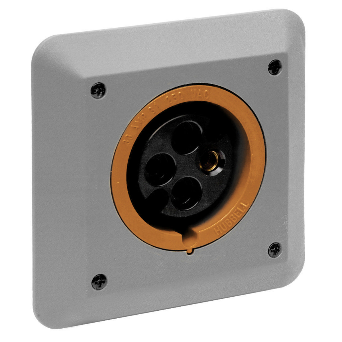 Heavy Duty Products, IEC Pin and Sleeve Devices, Industrial Grade, Female, Receptacle, 30A 125/250V, 3-Pole 4- Wire Grounding, Terminal Screws, Orange