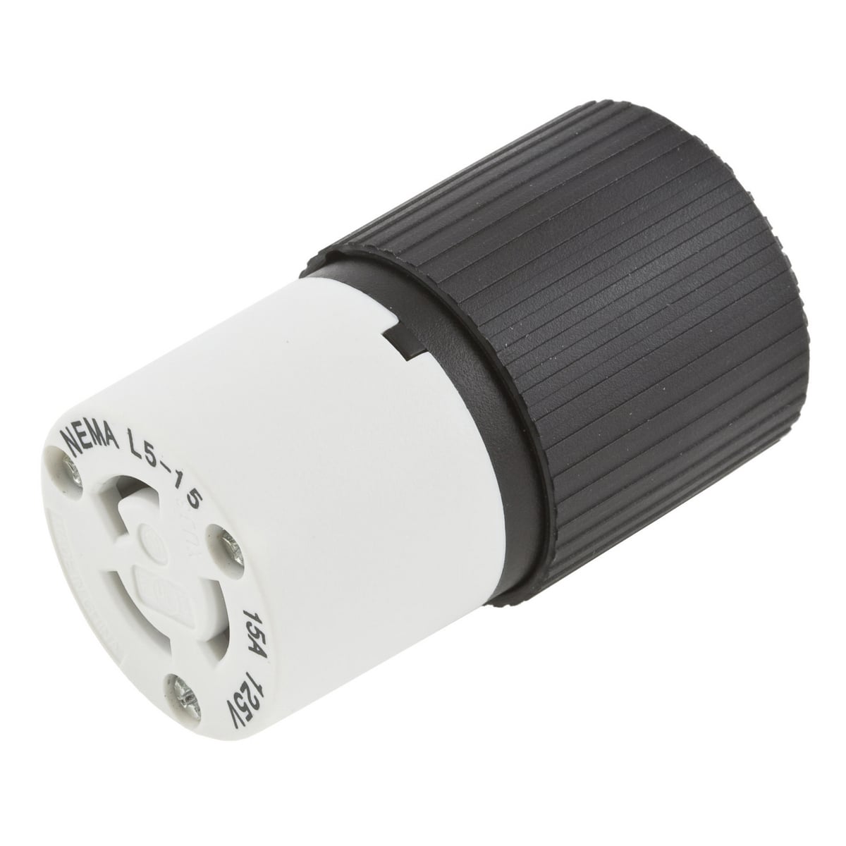 Locking Devices, SELECT SPEC Twist-Lock, Commercial/Industrial, Female Connector Body, 20A 125V, 2-Pole 3-Wire Grounding, L5-15R, Screw Terminal, Black
