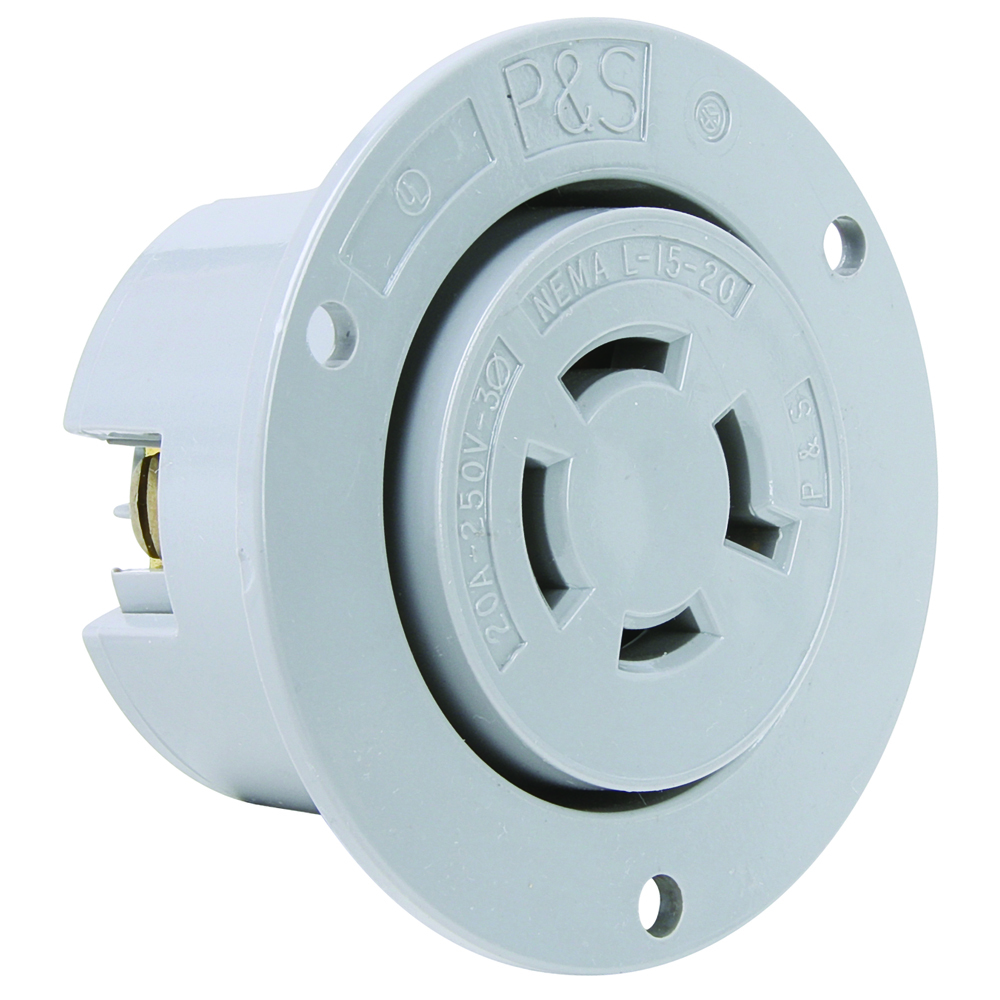 Flanged Outlet 3wire 20amp 125voltolt Turnlok