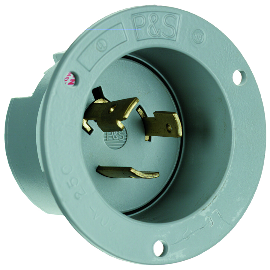 Flanged Inlet 3wire 20amp 125volt Turnlok
