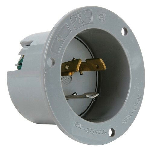 Flanged Inlet 3wire 20amp 277volt Turnlok