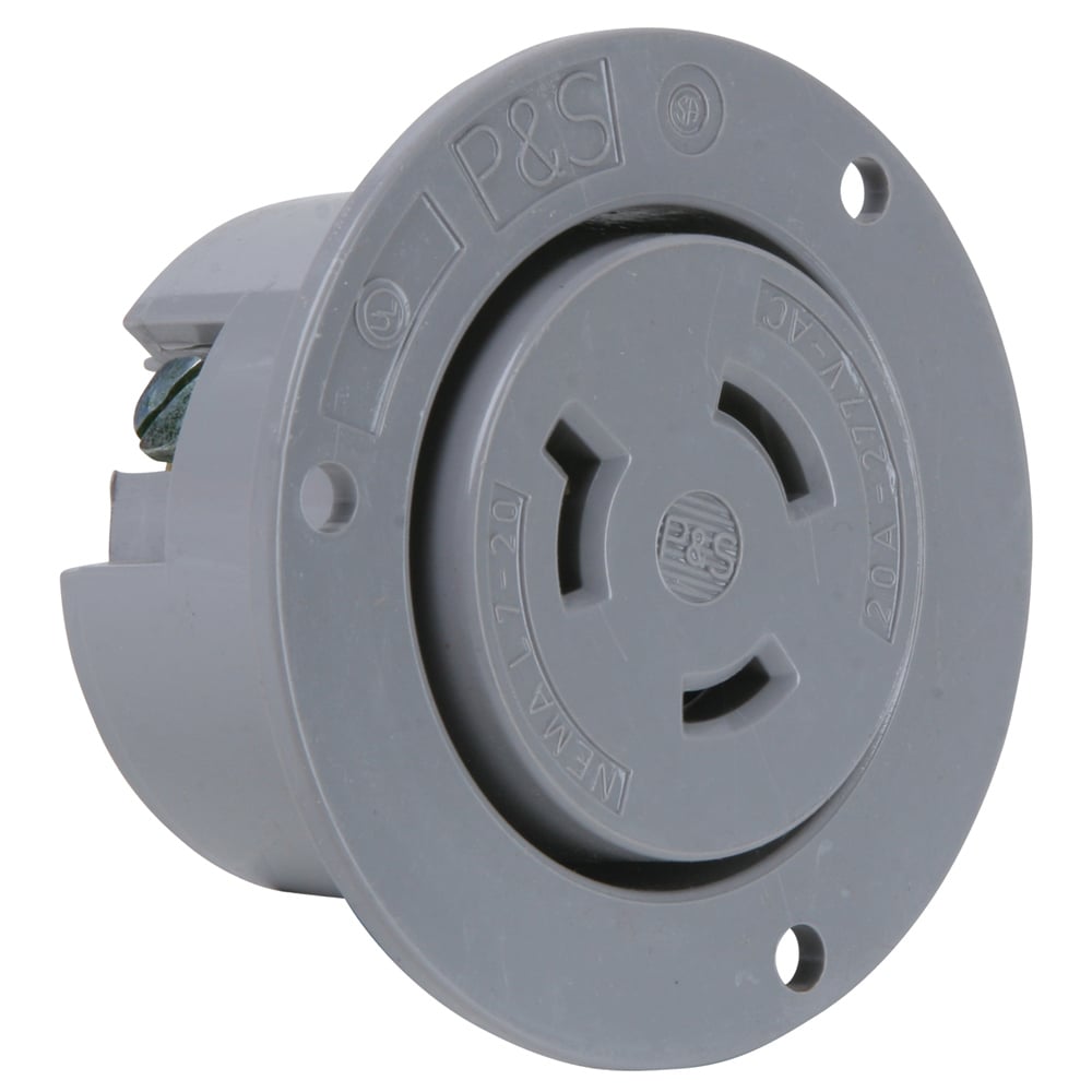 Flanged Outlet 3wire 20amp 277volt Turnlok