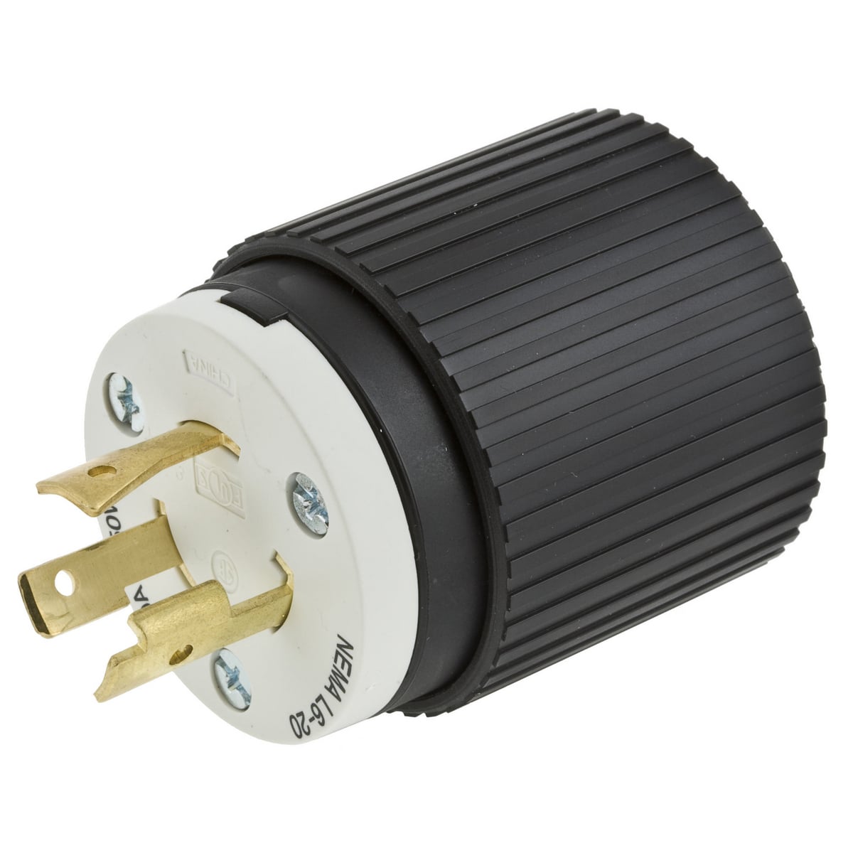 Locking Devices, SELECT SPEC Twist-Lock, Commercial/Industrial, Male Plug, 20A 277V AC, 2-Pole 3-Wire Grounding, L7-20P, Screw Terminal, Black
