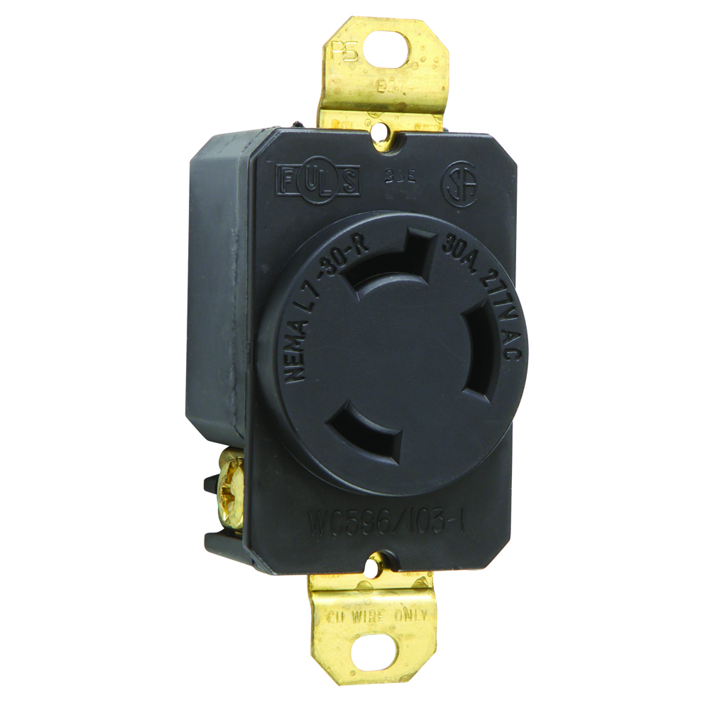 Turnlok Single Receptacle, 3wire 30amp 277volt