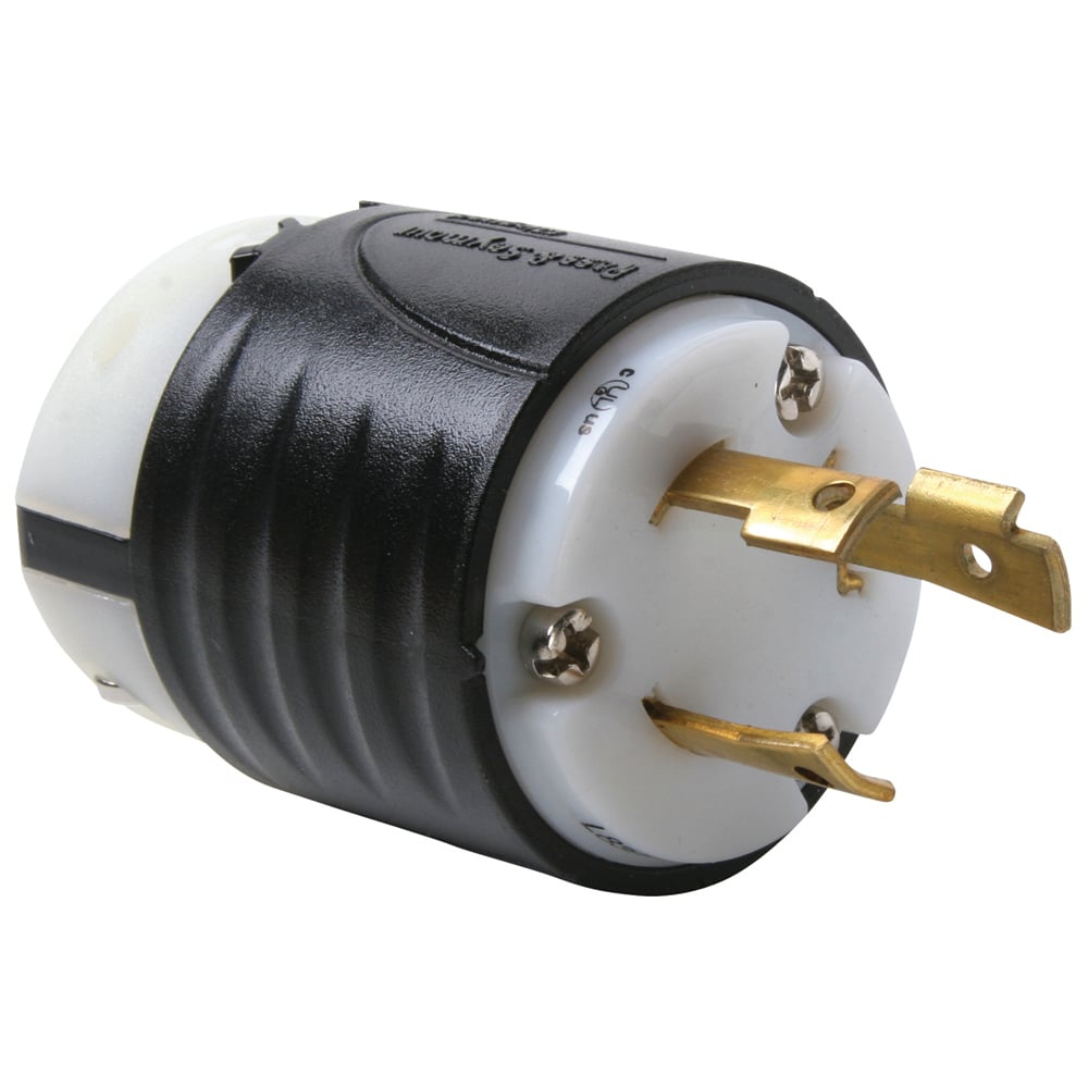 L830P 30A NEMA L830 Plug - Black Back, White Front Body