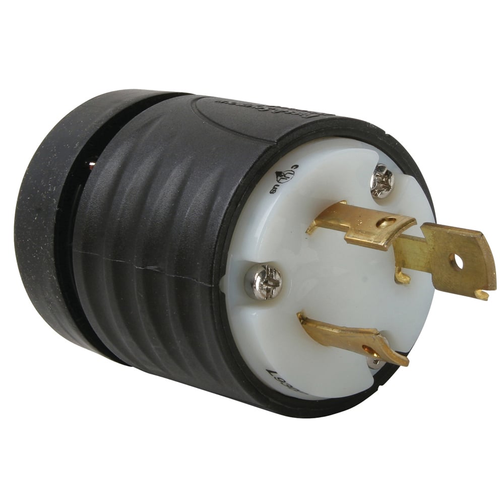 L930P 30A NEMA L930 Plug - Black Back, White Front Body