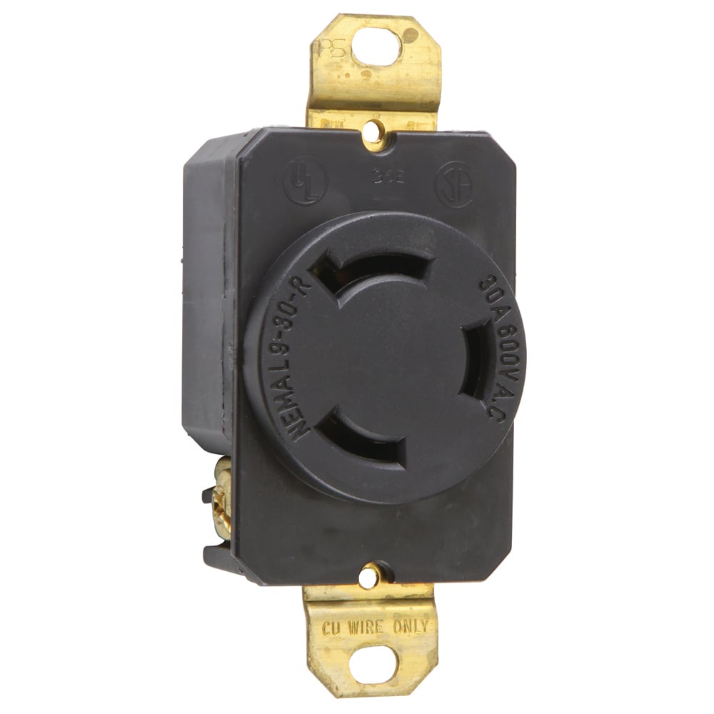 30amp 600volt, Turnlok Single Receptacle, 2pole 3wire