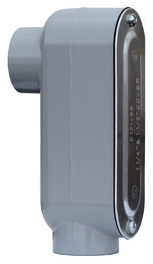 LB Style Conduit Body with Cover and Gasket, 3/4 in. hub size, Wall mounting, Die Cast Copper Free Aluminum material, Threaded connection, Neoprene gasket