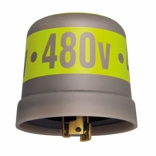 The 480V 50/60Hz 1000 WATT "T" LOCKING TYPE The LC4500 Series Photo Controls feature low cost locking-type mounting, and thermal-type controls for street lighting and other applications requiring a twist and lock type plug connection. Thermal-type photo controls provide dusk-to-dawn lighting control and a delay action, which eliminates loads switching OFF due to car headlights and lightning. The thermal-type controls feature a cadmium sulfide photocell and polypropylene case to seal out moisture. The design utilizes a dual temperature compensating bimetal and composite resistor for reliable long life operation over ambient temperature extremes.