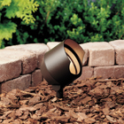 MR-16 ACCENT LIGHT - Larger 4in; diameter for wider light spread along walls, shrubs and trees.