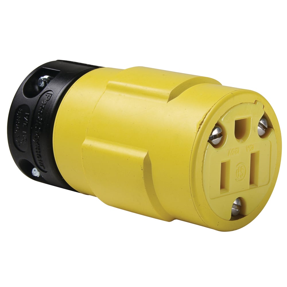 Straight Blade Rubber Connector 15amp 125volt 5-15r