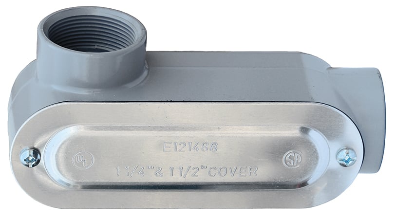 LL Style Conduit Body with Cover and Gasket, 3 in. hub size, Wall mounting, Die Cast Copper Free Aluminum material, Threaded connection, Neoprene gasket