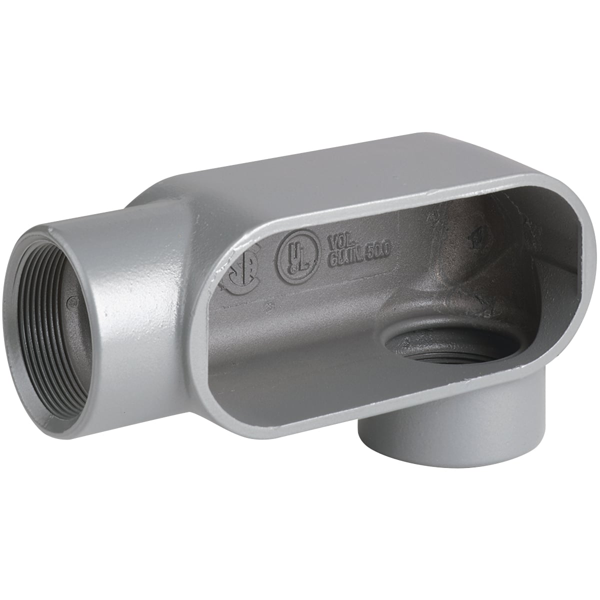 LL47 Type LL Conduit Body, 1-1/4 in Hub, Form 7 Form, 19.5 cu-in Capacity, Iron, Tri-Coated