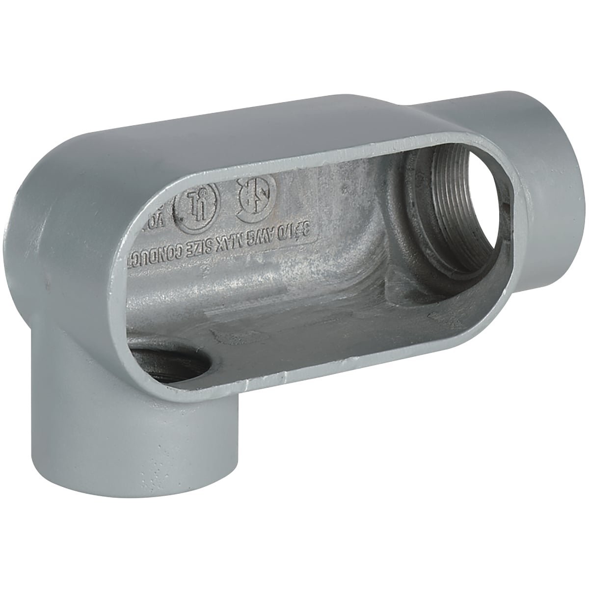 DURALOY 7 SERIES - IRON CONDUIT BODY - LR TYPE - HUB SIZE 3/4 INCH -VOLUME 7.0 CUBIC INCHES
