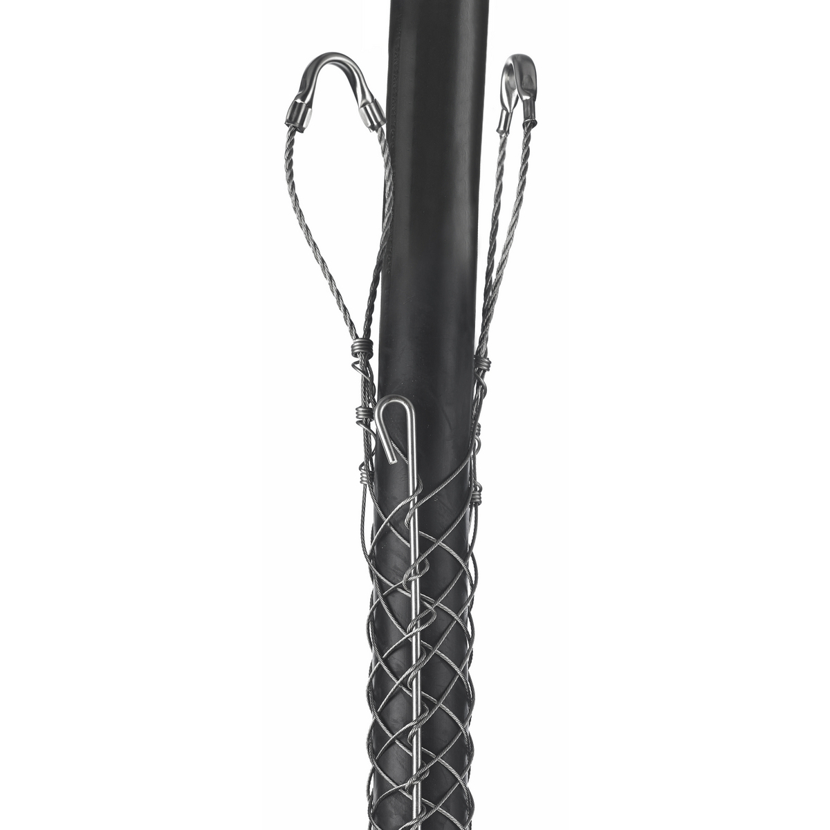Support Grips, Double Eye, Single Weave, Split Mesh, Rod Closing, Stainless Steel, 0.63-0.74"