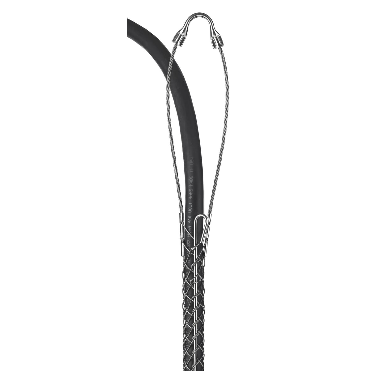 Support Grips, Single Eye, Single Weave, Split Mesh, Rod Closing, Stainless Steel, 0.63-0.74"