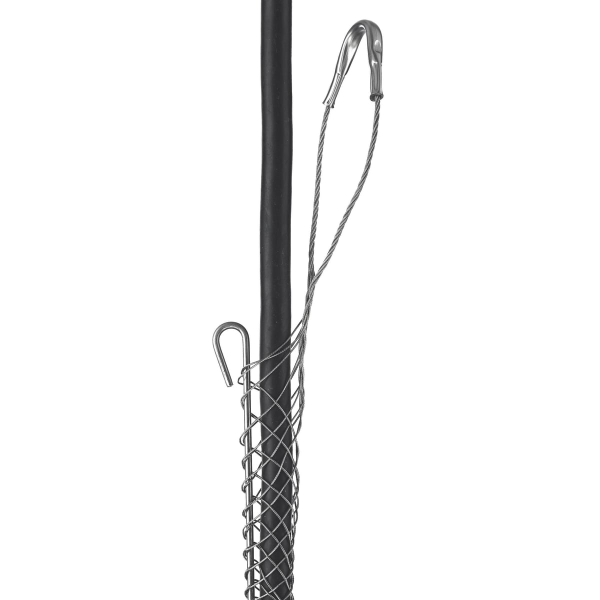 Support Grips, Offset Eye, Single Weave, Split Mesh, Rod Closing, Stainless Steel, 0.50-0.62"