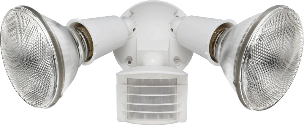 Luminator 110 Sensor with2 Flood,s 300W,120V with Round Cover, White