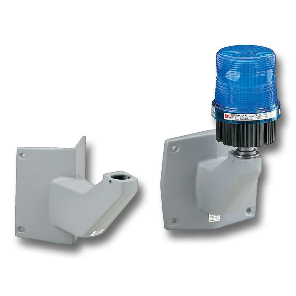 Warning Light Mounting Bracket Kit, Wall - Heavy-duty construction. Easy installation. For walls and outside corners. Replaces unsightly and hazardous makeshift supports. 1/2-inch, 3/4-inch, and 1-inch NPT pipe mount. Indoor and outdoor use. Type 3R rated.