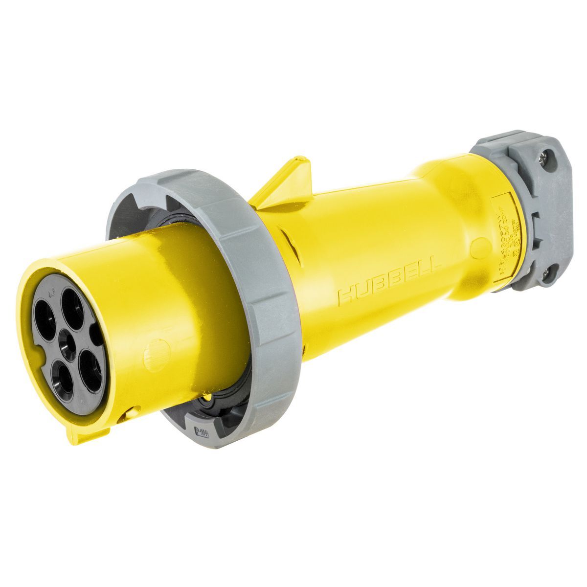 Heavy Duty Products, IEC Pin and Sleeve Devices, Marine Grade, Female, Connector Body, 100A 125/250V, 3-Pole 4- Wire Grounding, Terminal Screws, Yellow