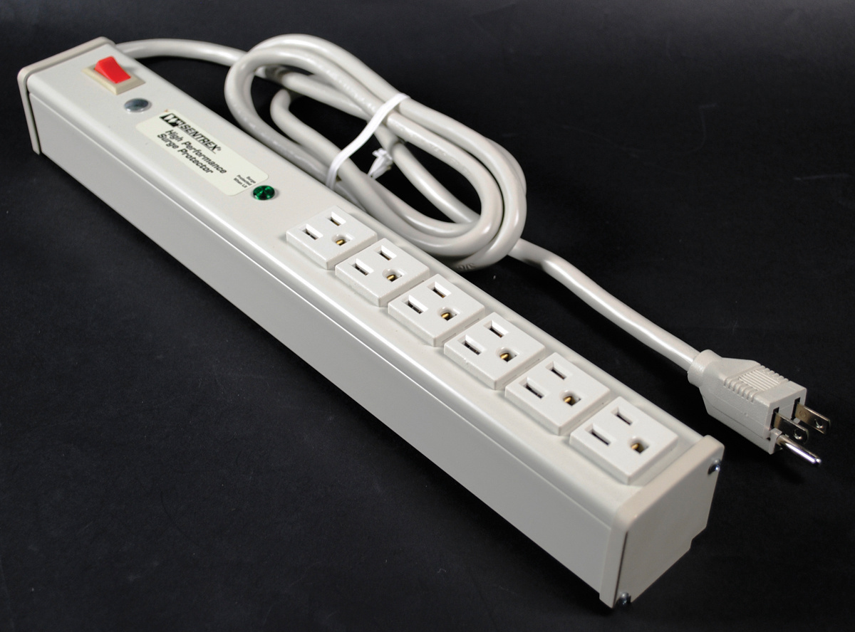 Premium Grade Lighted Switch Plug-In Outlet Center Unit; 120 Volt, 330 Volt AC, 15 Amp, 6 Outlet, 15 ft Cord, Putty White