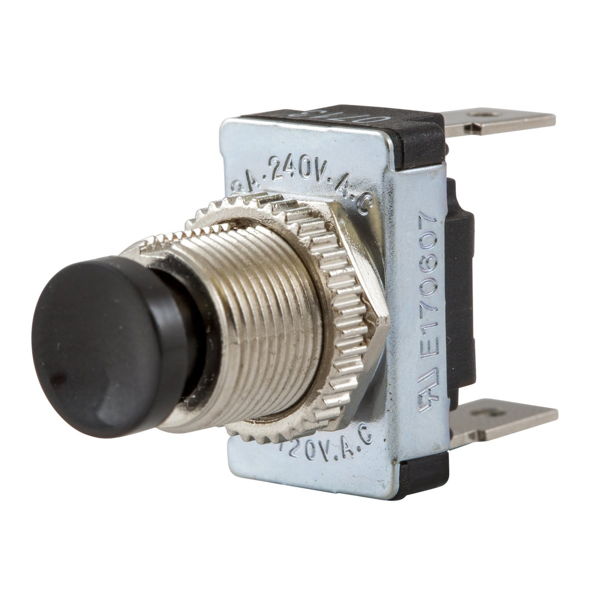 Marine Grade Panel Mount Horn Switch, Single-Pole, 12V DC, Screw Terminals