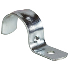 One Hole Strap, Steel material, Zinc Plated Finish, Surface mounting, 14 GA thickness, 1 in. strap size, Pipe