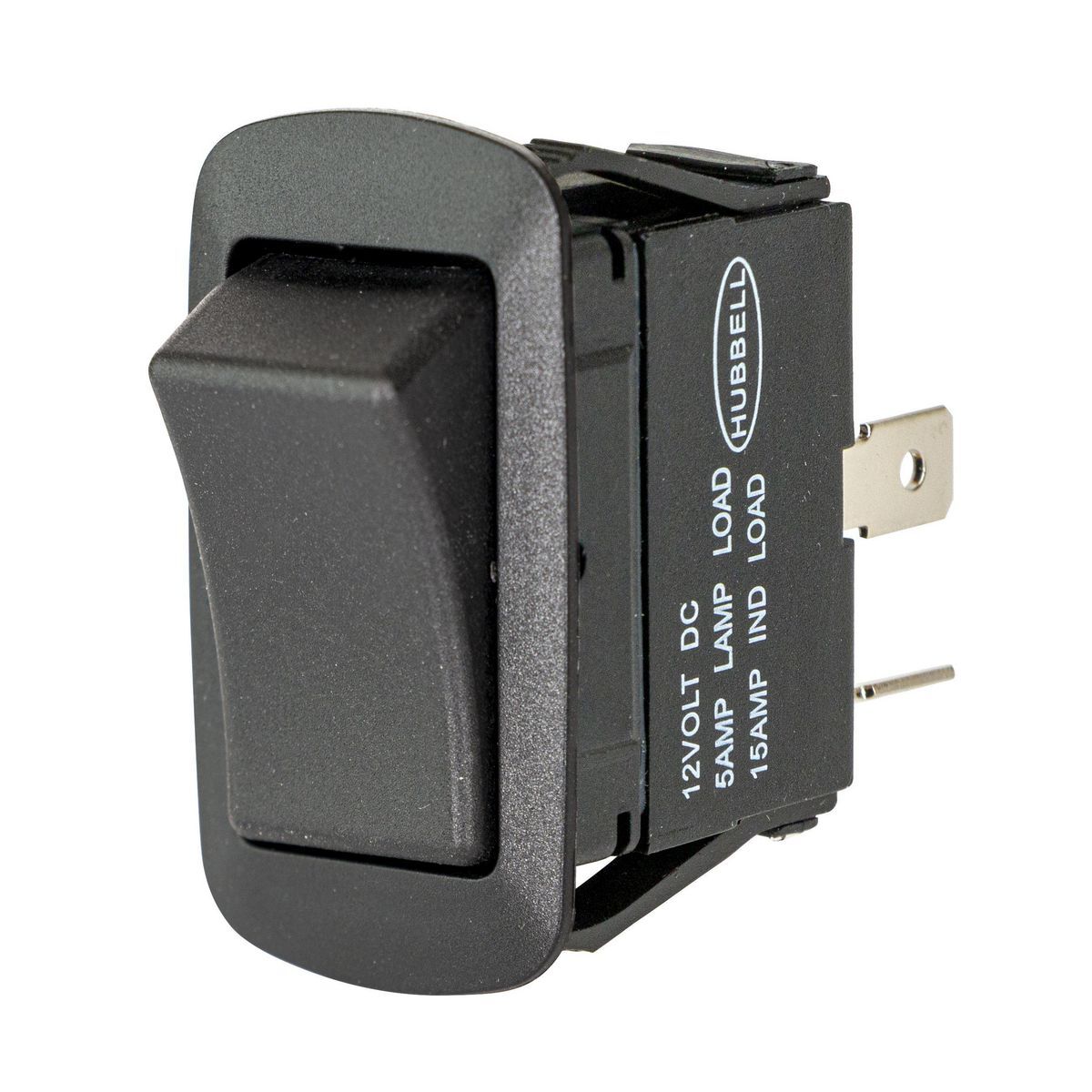 Marine Grade Panel Mount Rocker Switch, Double-Pole Single-Throw Center Off, 12V DC, Spade Terminals