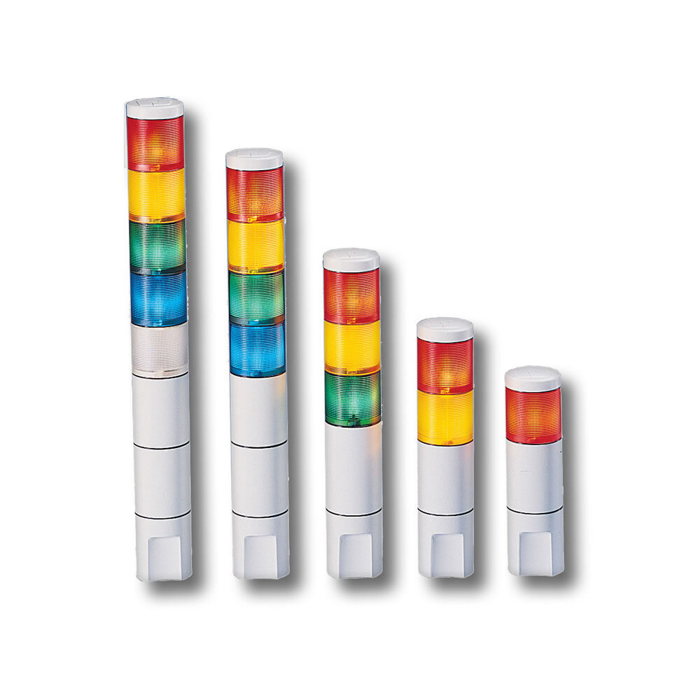 MicroStat Status Indicator, 4 High, 24VAC/DC - Available in 24VAC/DC or 120VAC. Factory assembled. Small footprint  only 2.2 inch diameter (55.9 mm). Surface mount and integrated 3/4-inch NPT pipe mount. Five lens colors: Amber, Blue, Clear, Green and Red. Optional 50,000-hour LED lamp. Optional sound module (MSS), pipe mount base and flasher. Sounder produces 93-95 dBa at 1m (83-85 dBa at 10ft). PLC compatible. Indoor use only. Type 4X enclosure (With optional sounder rated NEMA Type 1). UL and cUL Listed.
