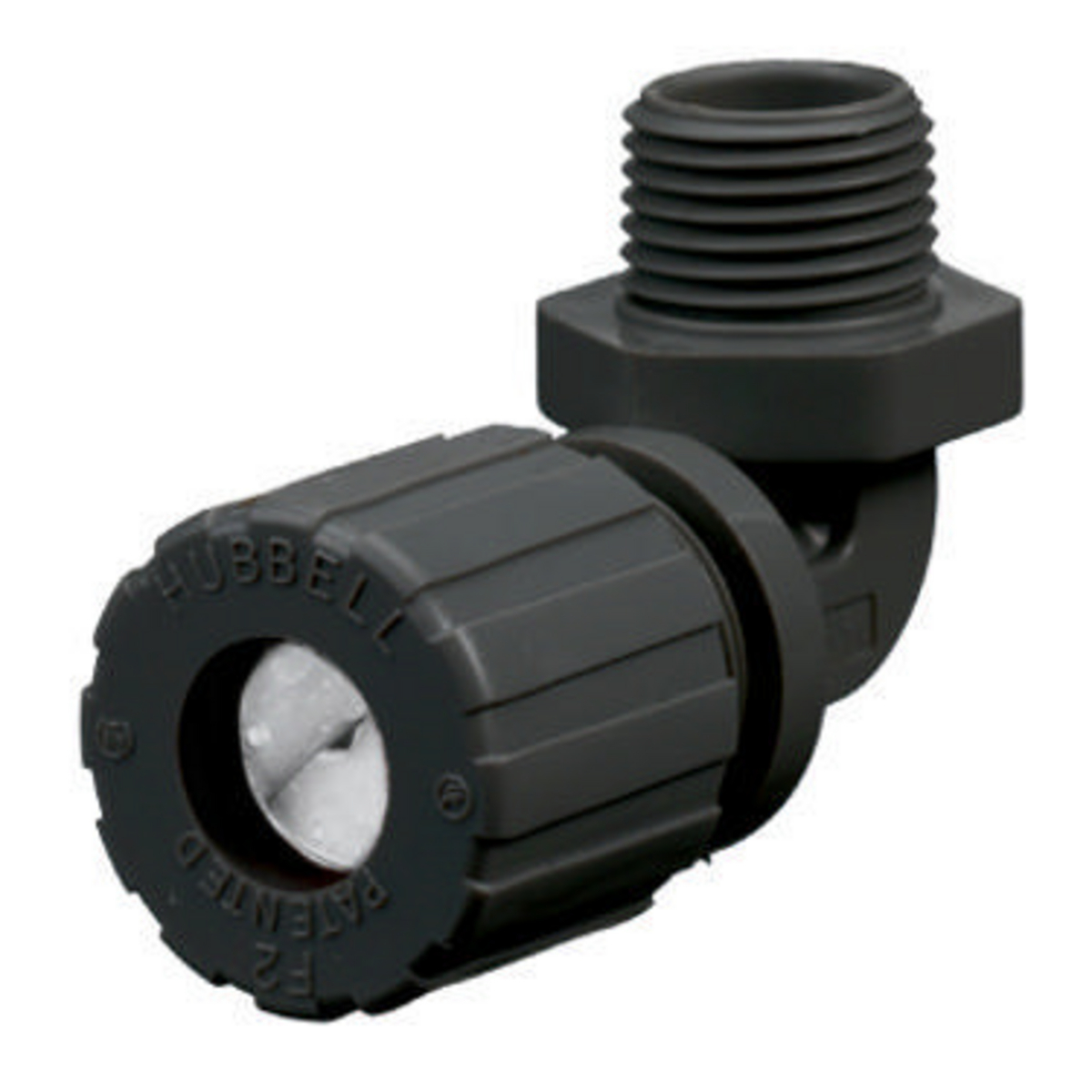 Kellems Wire Management, Cord Connectors, 90 Degree Male .25-.38", 1/2", Nylon