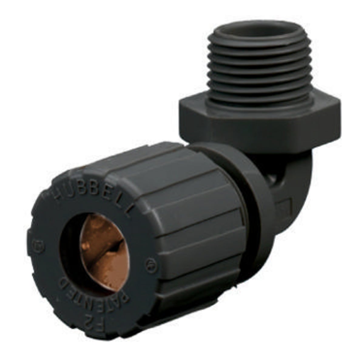 Kellems Wire Management, Cord Connectors, 90 Degree Male .50-.63", 1/2", Nylon