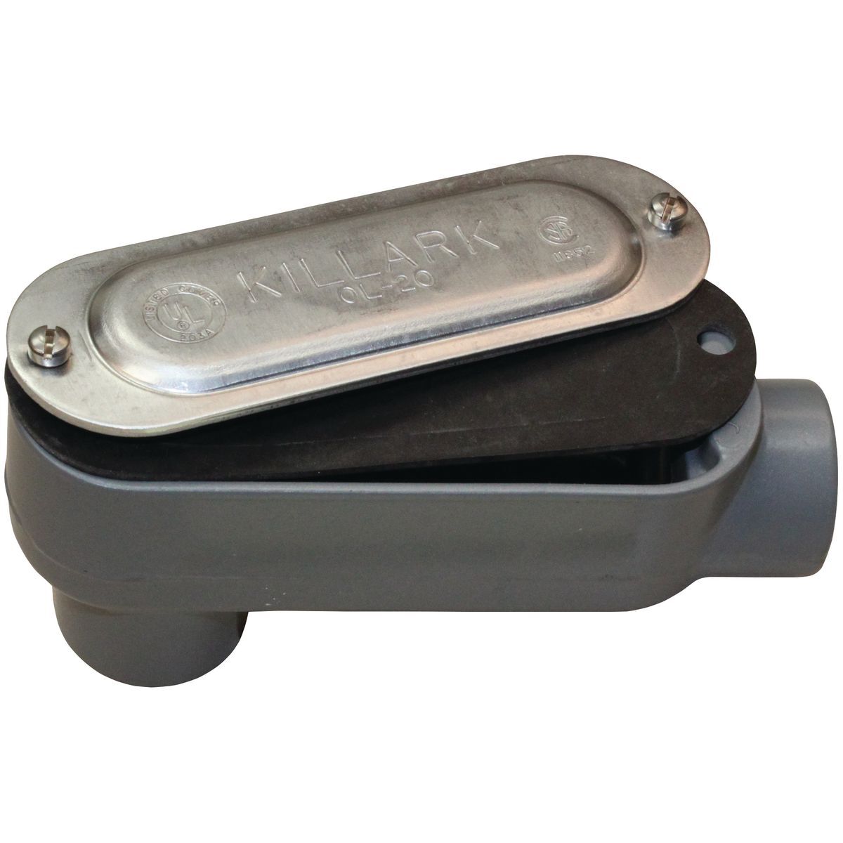 O SERIES/DURALOY 5 SERIES - MALLEABLE IRON CONDUIT BODY WITH COVER ANDGASKET - LB TYPE - HUB SIZE 1-1/4 INCH - VOLUME 28.8 CUBIC INCHES