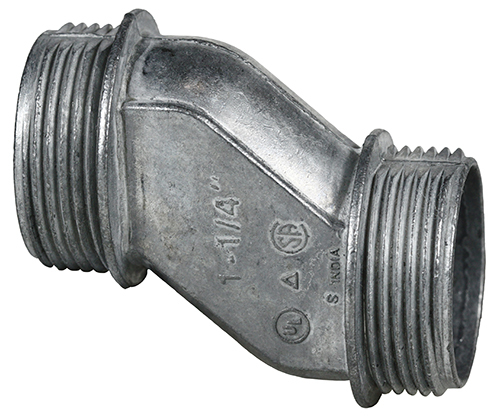 Offset Nipple, Zinc Alloy material, 1 in. Size, Threaded connection, Die Cast design style