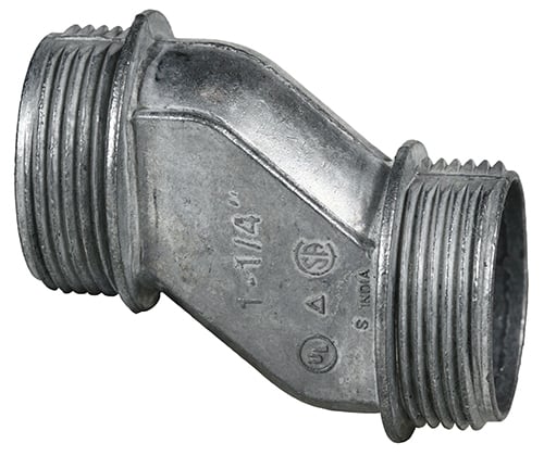 Offset Nipple, Zinc Alloy material, 3/4 in. Size, Threaded connection, Die Cast design style