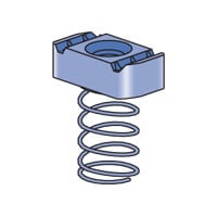 Unistrut P1008T EG Channel Nut, Top Retainer, ASTM A576 Steel, Electro-Galvanized Conforming To ASTM B633 Type III SC1, Thread Size: 3/8-16, UNC, Grade: 1015, For Use With Any 1-5/8 IN Channel