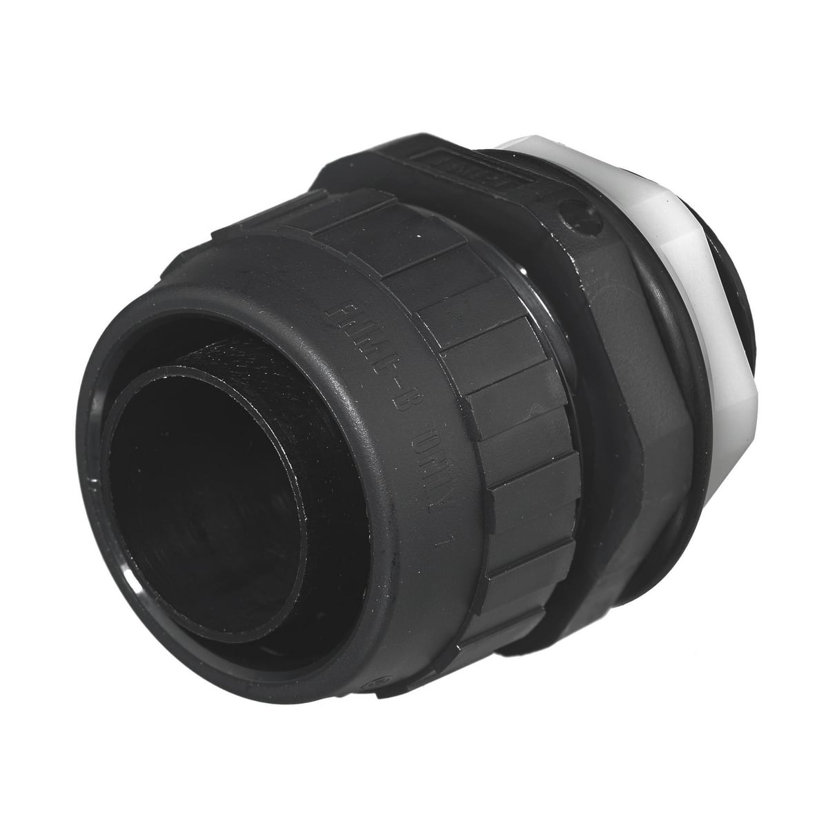 Kellems Wire Management, Liquidtight System, PolyTuff Straight Male Liquid Tight Connector, 1", Non-Metallic, Black