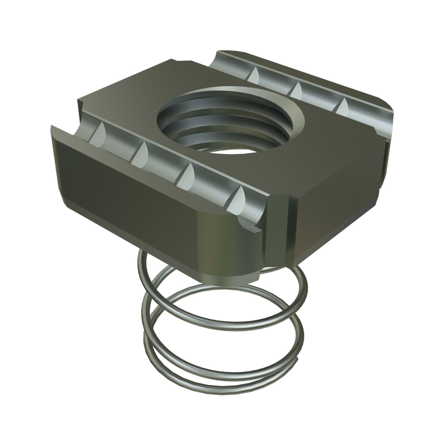 UNISTRUT CHANNEL NUT, 5/8"-11, 1.345"x 1-1/2"x 1-1/4", WITH STD SPRING, EG